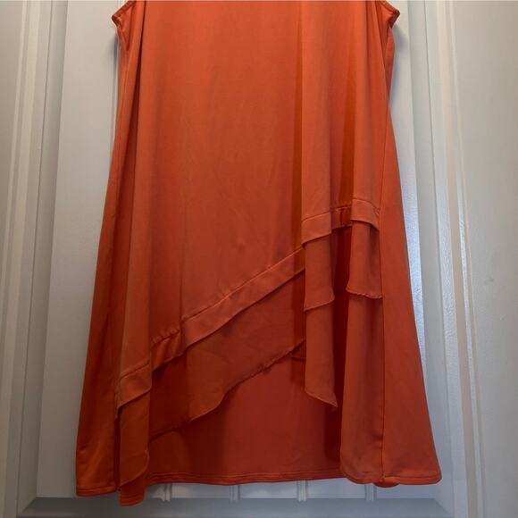 Alfani Women’s Hi-Low Asymmetric Front Sleeveless Tunic Mini Dress Size M Orange - Picture 4 of 5